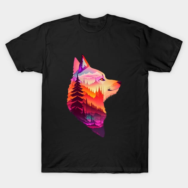 Wolves and Forests T-Shirt by darkbattle